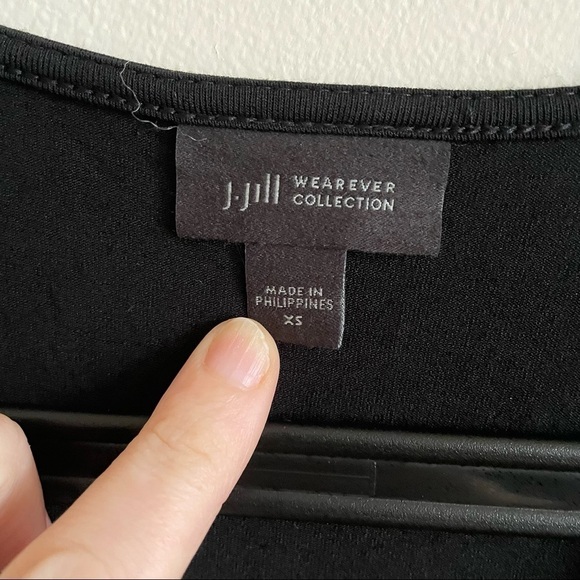 J.JILL Wearever Collection Black Faux Wrap V-Neck Top - Picture 3 of 7